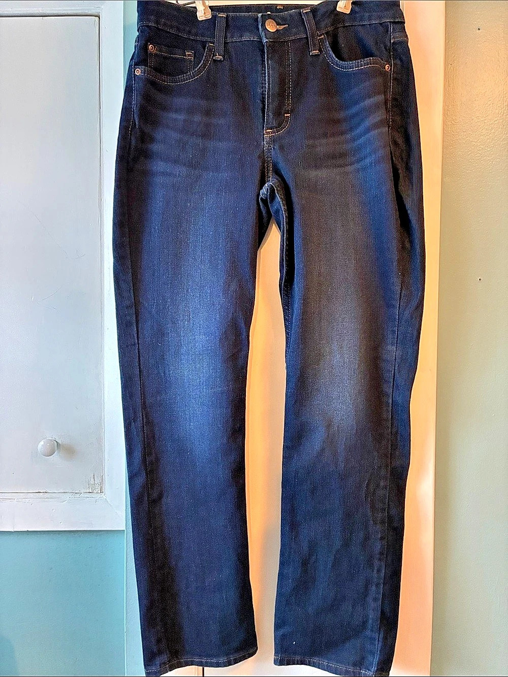 Lee Regular Fit Straight Leg Mid Rise Jeans in Blue